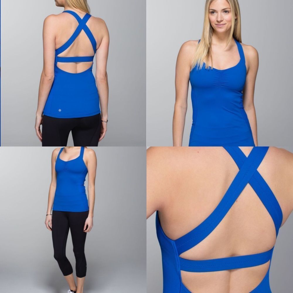 lululemon athletica Royal Blue Cross-Back Tank Top